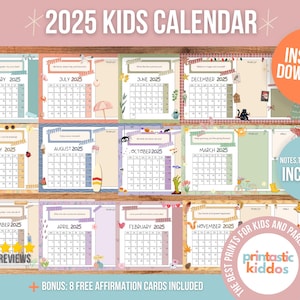 Kids Calendar 2025 Children&#39;s Calendar Homeschool Planner Classroom Academic Calendar Monthly Wall Calendar Girl Boy