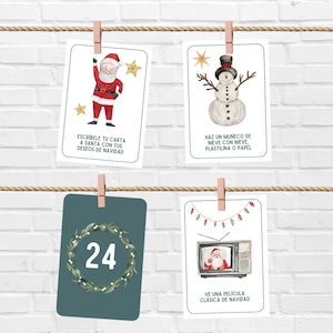 Calendario Adviento Para Niños, Plantilla con 32 Ideas de Actividades, Navidad Niños Español, Descarga Digital, Actividades de Navidad Niño