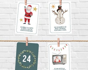 Schede di attività per il calendario dell'Avvento di Natale per bambini (download digitale)