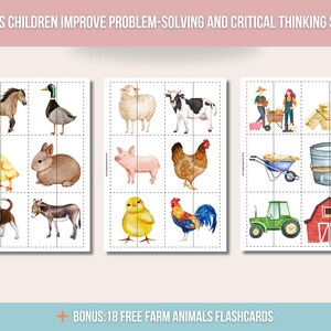 Farm Animals Matching Game for Toddlers: Educational Activity (digital ...
