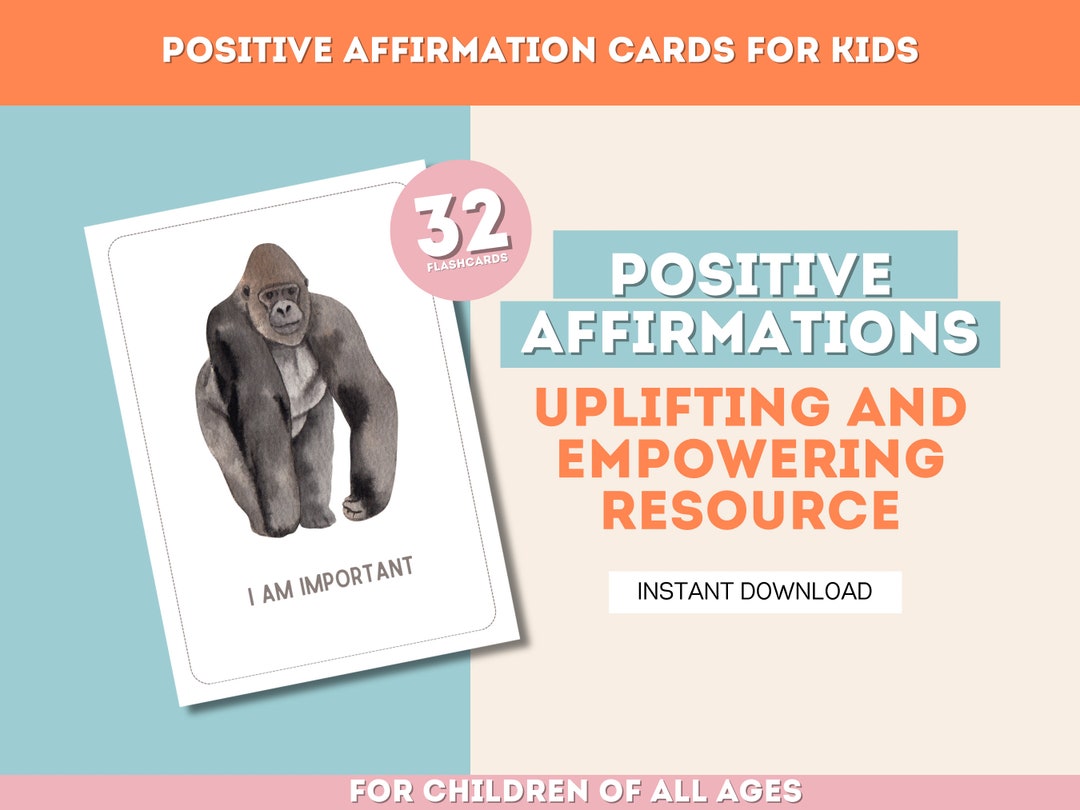 Printable Positive Affirmation Cards for Kids, Mental Health Cards for ...