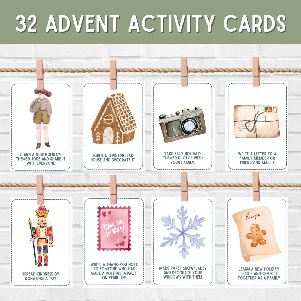 Advent Cards for Kids, Advent Calendar Kids, Avent Cards Printable ...