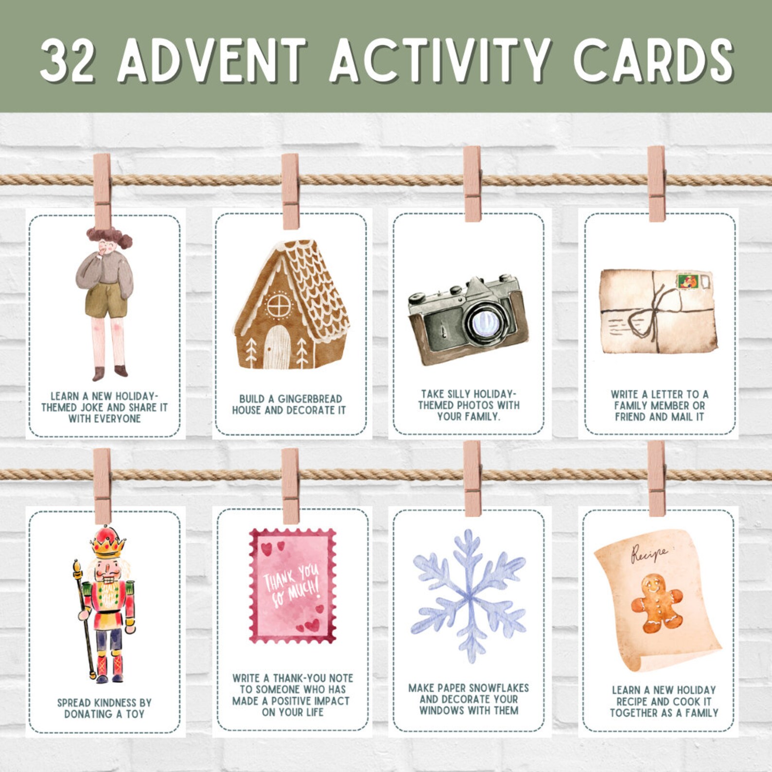 Advent Cards for Kids, Advent Calendar Kids, Avent Cards Printable ...