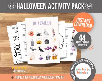Halloween Preschool Activity Book: Fun Games & Learning (Printable)