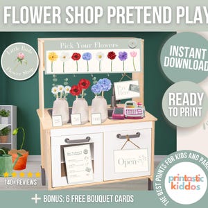 Flower Shop Pretend Play Set – Printable Kids Play Set, Florist Role Play, Pretend Store, Bouquet Making, Imaginative Play, Montessori, Play