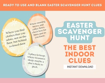 Easter Scavenger Hunt, Indoor Easter Scavenger Hunt, Easter Game for Kids, Easter Treasure Hunt for Kids, Printable Hunt Cards, Easter 2024