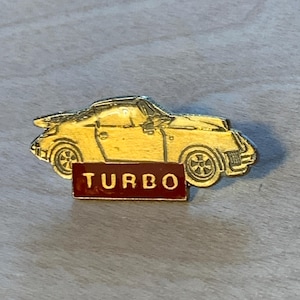 Classic gold 1982 Porsche 911 TURBO car lapel pin