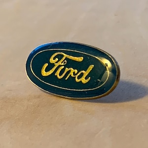 Classic Blue and Silver Enameled Vintage Ford symbol Lapel Pin