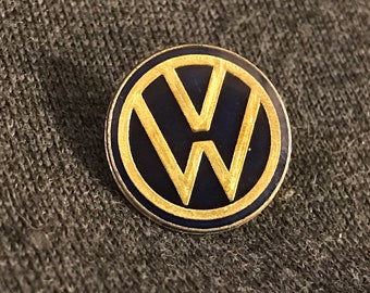 Vintage esmaltado azul oscuro y oro color Volkswagen VW insignia Lapel Pin