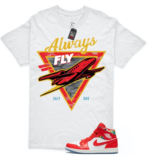 Jordan 1 Mid SE Barcelona Sueter Rojo Patente Chile Rojo Blanco Match Camiseta Always Fly Etsy Mexico