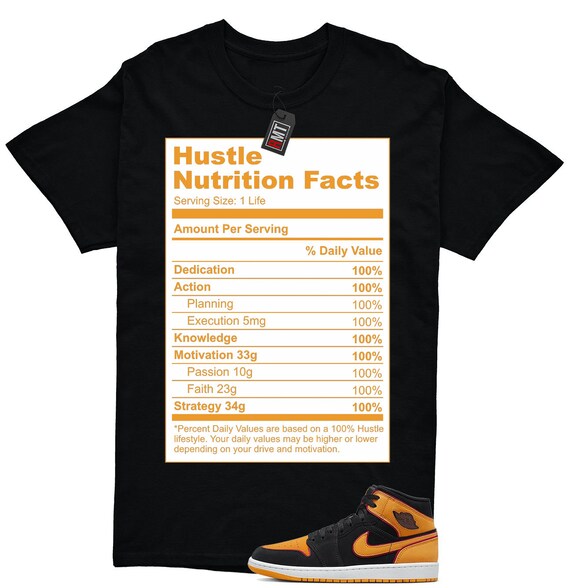 Jordan 1 Mid SE Black Vivid Orange Cardinal Red Match Shirt Hustle Nutrition Etsy UK