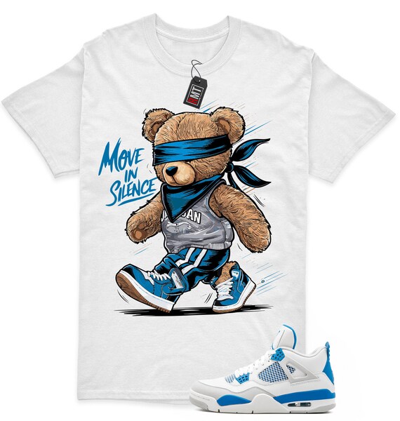Jordan 4 Military Blue Matching Shirts Move in Silence Tee Match Military Blue 4s Etsy Canada