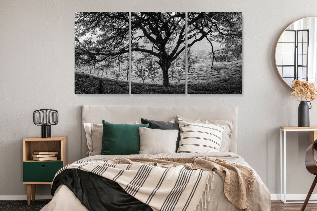 Black and White Tree Photography Canvas | Landscape Photo Set of 1 3 4 ...