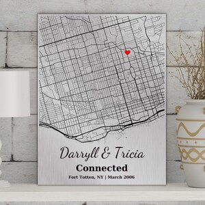 Cadeau d'anniversaire de 10 ans, affiche personnalisée de lieu de mariage, carte d'amour à accrocher au mur, cadeau d'anniversaire en aluminium, cadeau de jeunes mariés, anniversaire d'épouse