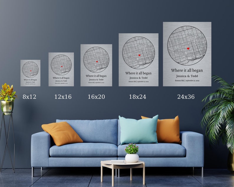 Personalised Where We First Met Map Print Your Places Map Etsy