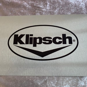 Klipsch cinema sign. Brushed silver aluminium.
