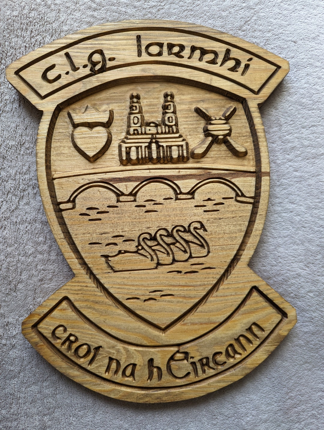 Carved Westmeath Hurling Sign Finished in Satin Oak - Etsy