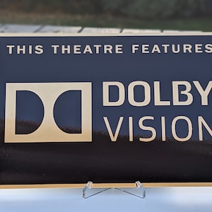 DOLBY VISITION Heimkino Schild - Aluminium gebürstet Gold