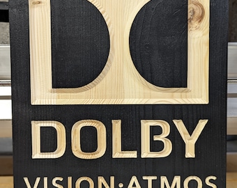 Dolby Atmos - Vision, thuisbioscoopbord. Satijnzwart hout