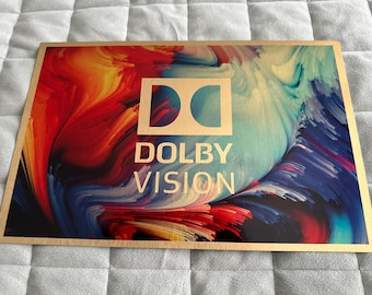 DOLBY VISION COLOURED Home Cinema Sign - Brushed Gold Aluminium