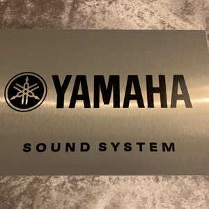 YAMAHA Cinema sign - brushed silver aluminium.