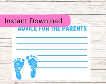 Descarga instantánea Tarjeta de consejos para baby shower Tarjeta de consejos digitales para padres Tarjeta de consejos para baby shower descargable Favor de baby shower