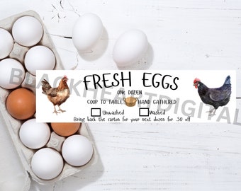 Eggs Laid On... Printable Egg Carton Label, Digital Download , Includes ...