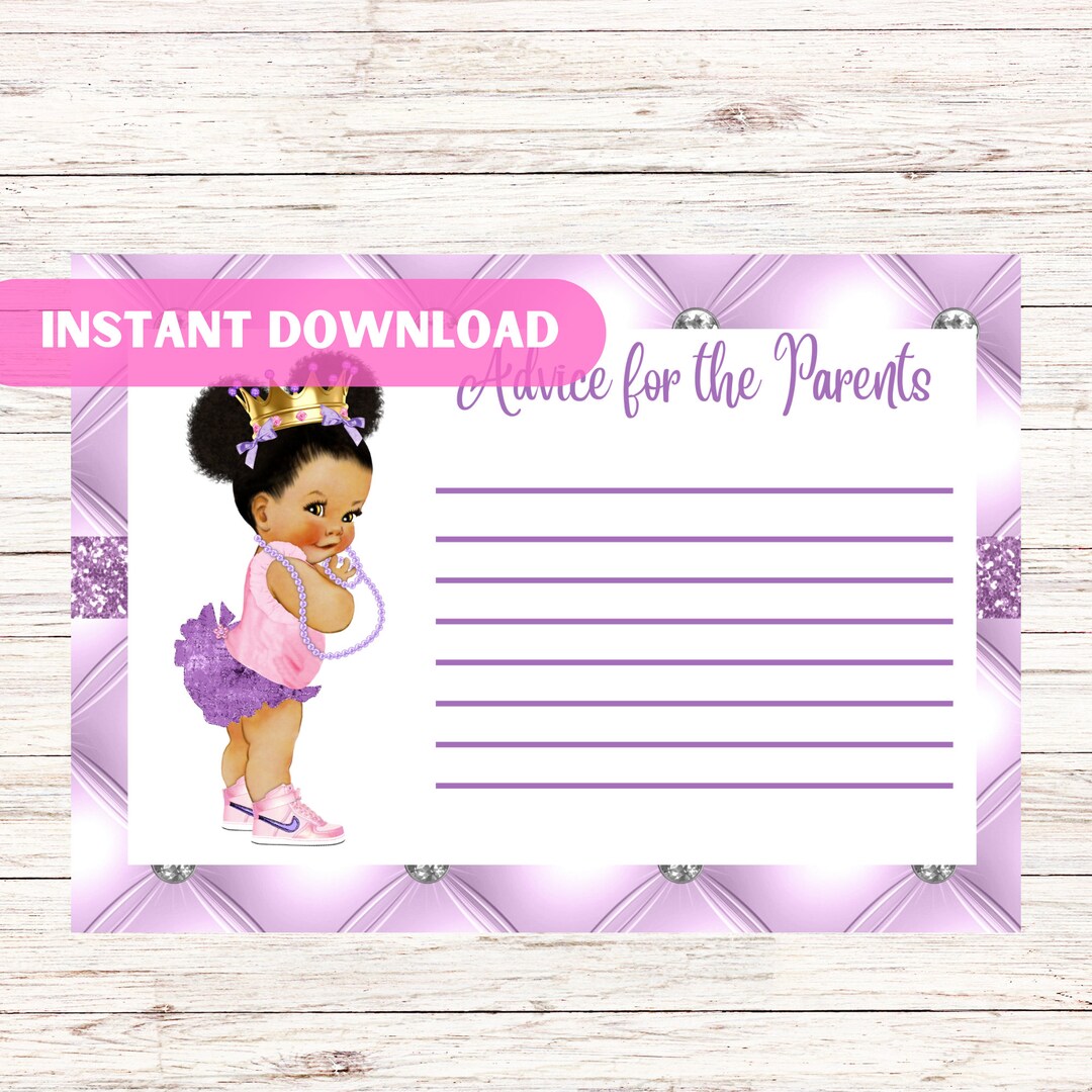 Printable Baby Shower Advice Card Digital Baby Shower Advice Card Puff ...