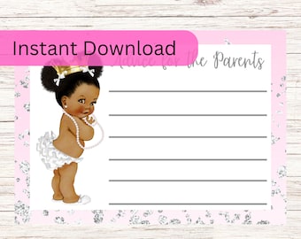 Instant Download Advice Card Baby Shower Advice Card Princess Baby Shower Advice Card Princess Baby Shower Favor Baby Shower Game
