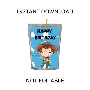 INSTANT DOWNLOAD Cowboy Capri Sun Label Printable Cowboy Inspired Capri Sun Label Downloadable Capri Sun Label Birthday Capri Sun Label