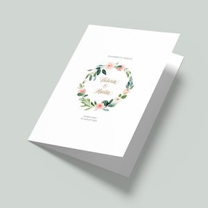 Vielsesprogram &quot;Victoria&quot; A4, Designmal, Digital Fil, Redigerbar i Canva, Printbart Kirkeprogram, Bryllup