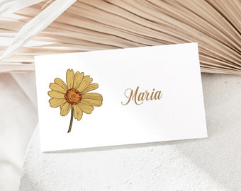 Bordkort "Maria", Designmal, Digital Fil, Redigerbar i Templett, Printbart Bordkort, Bryllup