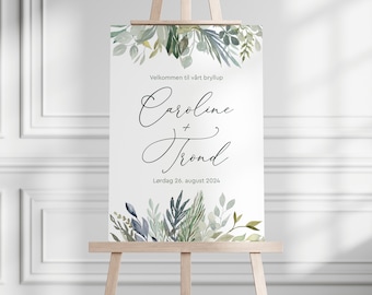 Filzrock "Caroline" A2 (420 x 594 mm), Designmal, Digital Fil, Redigerbar in Canva, Printbar, Bryllup