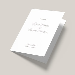 Vielsesprogram ""Anette"" 210 x 297 mm (A4), Designmal, Digital Fil, Redigerbar i Canva, Printbart Kirkeprogram, Bryllup