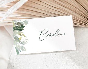 Bordkort « Caroline », Designmal, Digital Fil, Redigerbar i Templett, Printbart Bordkort, Bryllup