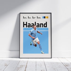 Erling Haaland Man City Poster: Football Art Print