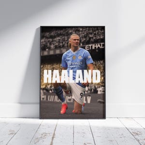 Erling Haaland Man City Poster: Football Art Print