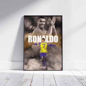 Cristiano Ronaldo Football Poster, Ronaldo Poster, Al-Nassr FC Poster, Football Print, Poster Gift, Soccer Poster, Ronaldo Art