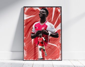 Bukayo Saka プリント A4 /A3 デジタルイラスト オリジナルアート