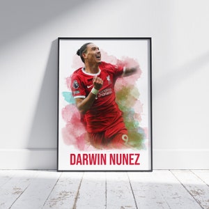 Darwin Nunez Liverpool FC Poster: Vibrant Football Art Print