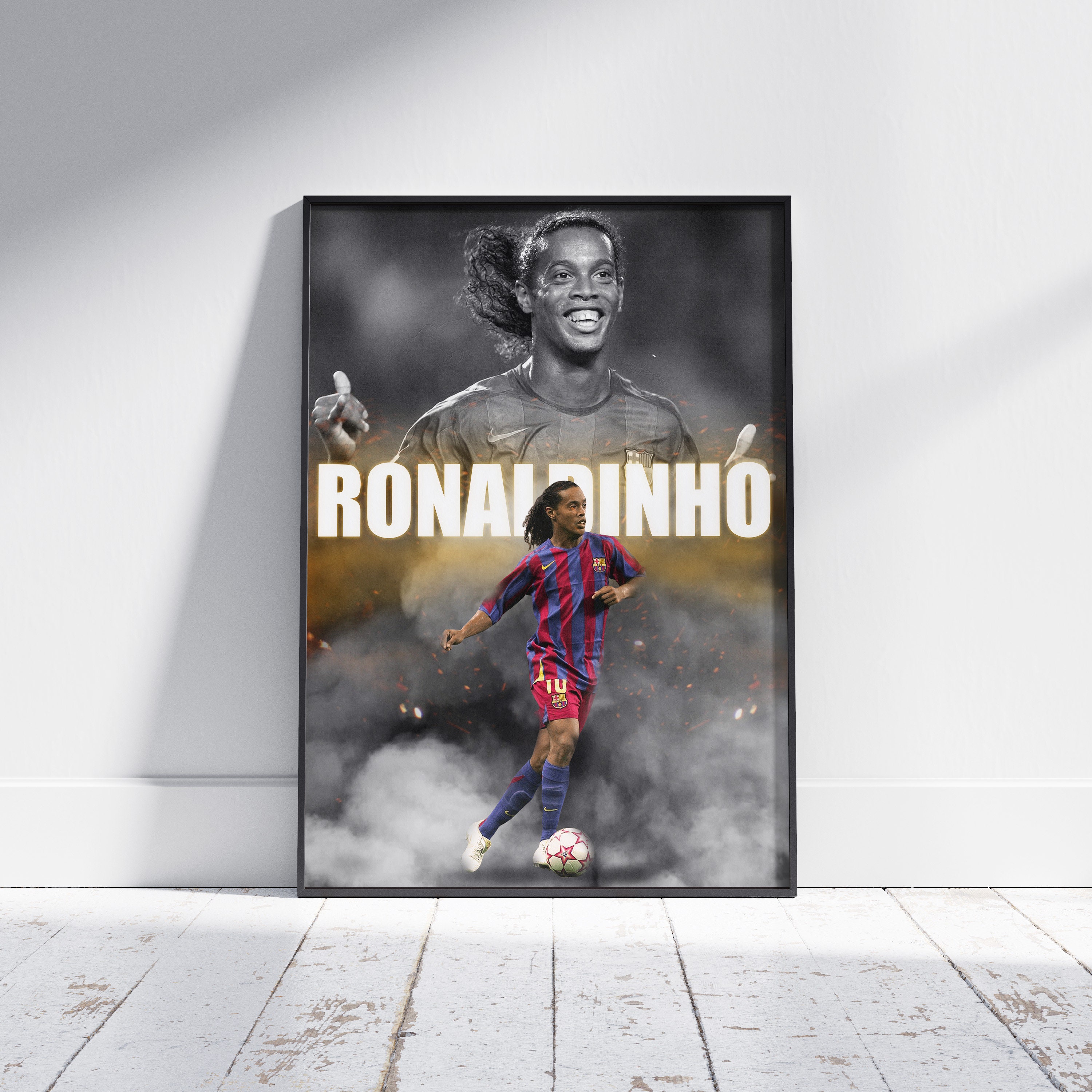Football Star Ronaldinho GaúCho Poster Pictures Wall Art Canvas 3 Panels  European Clubs Canvas Painting Soccer Player Artowrk Giclee Prints for Home