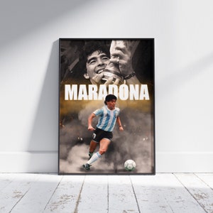 Pôster de Diego Maradona, Pôster de Maradona, Pôster de futebol, Impressão de futebol, Arte de parede de futebol, Pôster para presente, Pôster de futebol