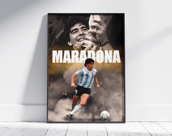 Diego Maradona Poster, Maradona Poster, Football Poster, Football Print, Football Wall Art, Poster Gift, Soccer Poster