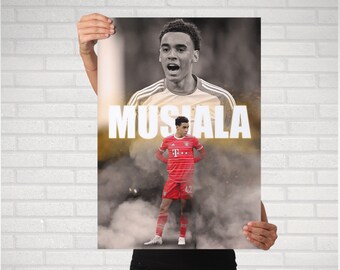 Jamal Musiala Poster FC Bayern - Vintage Leinwand 30x45cm