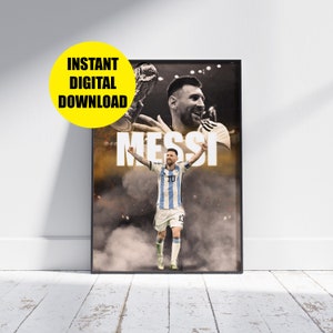 Lionel Messi Argentinië poster, voetbalposter, voetbalprint, Messi-poster, postercadeau, voetbalposter, voetballegendes, digitale poster
