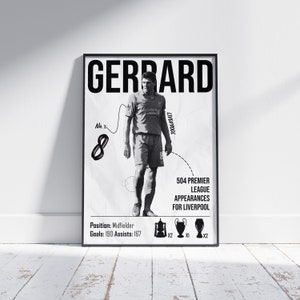 Steven Gerrard Liverpool Poster: Football Legend Wall Art