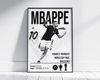 Kylian Mbappe Poster Football Poster Football Print A2 A4 A3