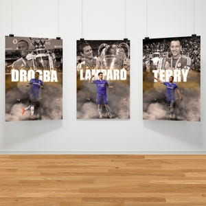 Chelsea FC Legends Football Poster Bundle, Chelsea FC Fan Gift, Football Poster Gift, Chelsea FC Poster, Soccer Poster, Football Poster