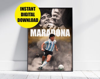 Diego Maradona World Cup Poster: Argentina Football Art (Digital Download)