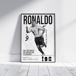 Ronaldo (R9) Brazil Football Poster: Soccer Legend Print